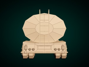 low-poly cartoon tank truck Model 3D