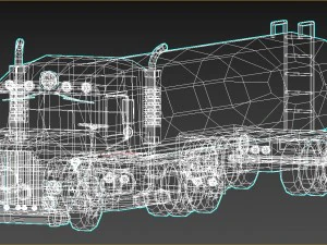 camion cisterna dei cartoni animati a basso numero di poligoni Modello 3D