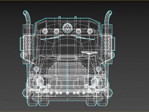 low-poly cartoon tank truck Model 3D