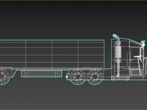 low-poly cartoon tank truck Model 3D