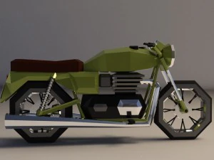 motocicletta low poly 01 Modello 3D