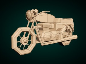 low poly motorcycle 01 Modello 3D