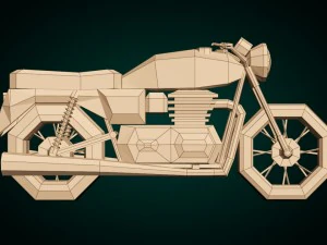 motocicletta low poly 01 Modello 3D