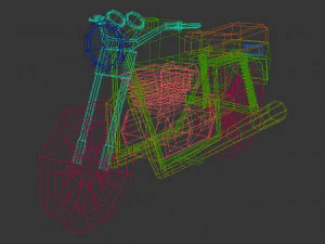 motocicletta low poly 01 Modello 3D