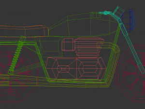 motocicletta low poly 01 Modello 3D