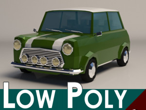 low-poly cartoon small city car 3D Model