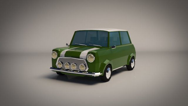 low poly cartoon small city car 3D in 3DExport