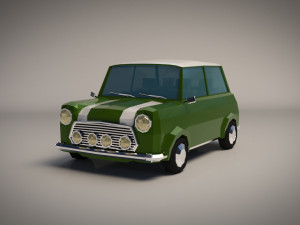 low-poly cartoon small city car 3D मॉडल