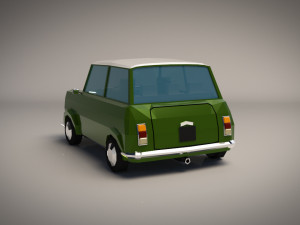 low-poly cartoon small city car 3D मॉडल