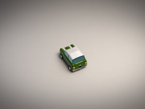low-poly cartoon small city car 3D मॉडल