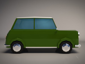 low-poly cartoon small city car 3D मॉडल