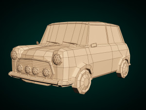low-poly cartoon small city car 3D मॉडल