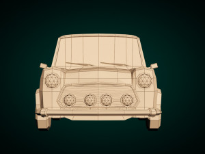 low-poly cartoon small city car 3D मॉडल