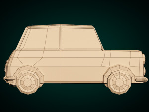 low-poly cartoon small city car 3D मॉडल