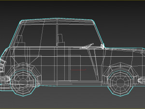 low-poly cartoon small city car 3D मॉडल
