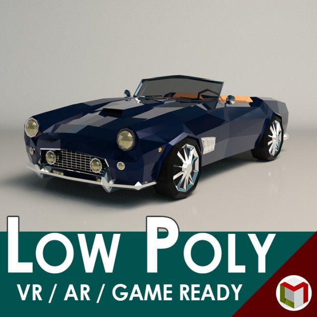 low-poly cartoon roadster 3D Model .c4d .max .obj .3ds .fbx .stl .blend 