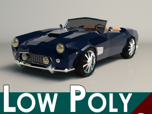 low-poly cartoon roadster 3D Model