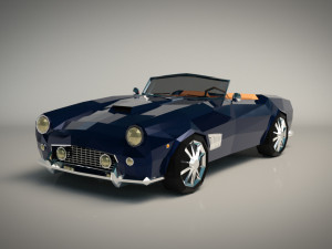low-poly cartoon roadster 3D Model