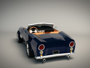 low-poly cartoon roadster 3D Model