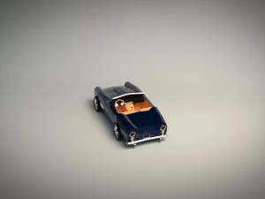 low-poly cartoon roadster 3D Model