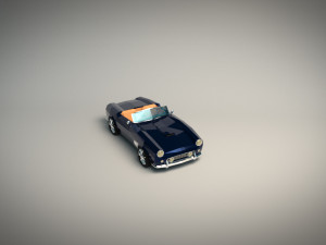 low-poly cartoon roadster 3D Model