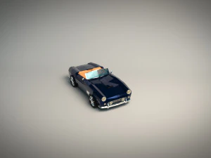 low-poly cartoon roadster 3D Model