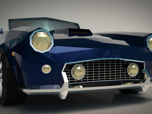 low-poly cartoon roadster 3D Model