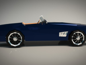 low-poly cartoon roadster 3D Model