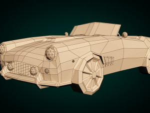 low-poly cartoon roadster 3D Model