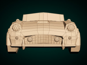 low-poly cartoon roadster 3D Model