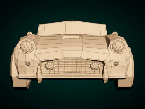 low-poly cartoon roadster 3D Model