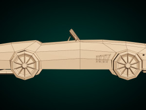 low-poly cartoon roadster 3D Model