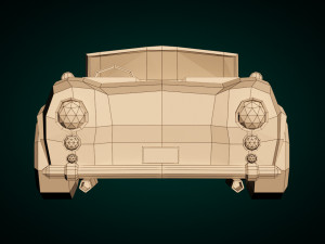 low-poly cartoon roadster 3D Model