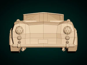 low-poly cartoon roadster 3D Model