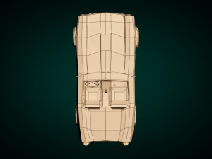 low-poly cartoon roadster 3D Model