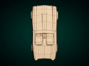 low-poly cartoon roadster 3D Model