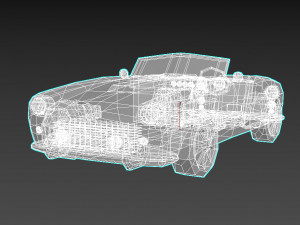 low-poly cartoon roadster 3D Model