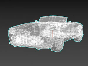 low-poly cartoon roadster 3D Model