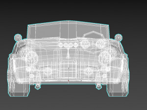 low-poly cartoon roadster 3D Model