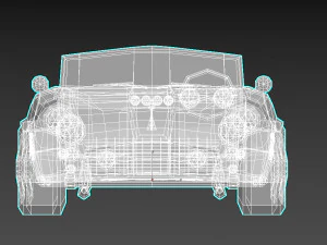 low-poly cartoon roadster 3D Model