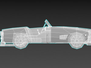 low-poly cartoon roadster 3D Model
