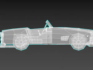 low-poly cartoon roadster 3D Model