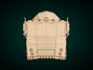 low-poly cartoon concrete mixer truck Model 3D