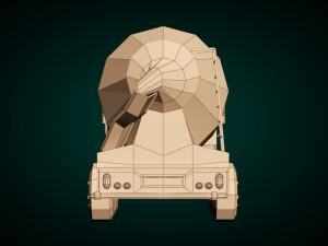 low-poly cartoon concrete mixer truck Model 3D