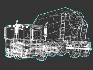 low-poly cartoon concrete mixer truck Model 3D