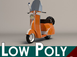 low-poly cartoon vespa scooter Model 3D