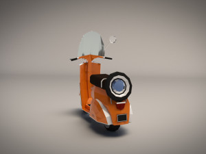 low-poly cartoon vespa scooter Modelo 3D