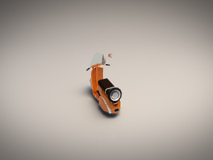 low-poly cartoon vespa scooter Modelo 3D