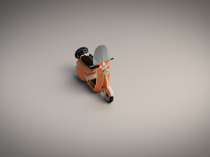 low-poly cartoon vespa scooter Modelo 3D
