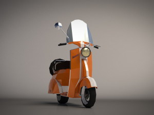 low-poly cartoon vespa scooter Modelo 3D